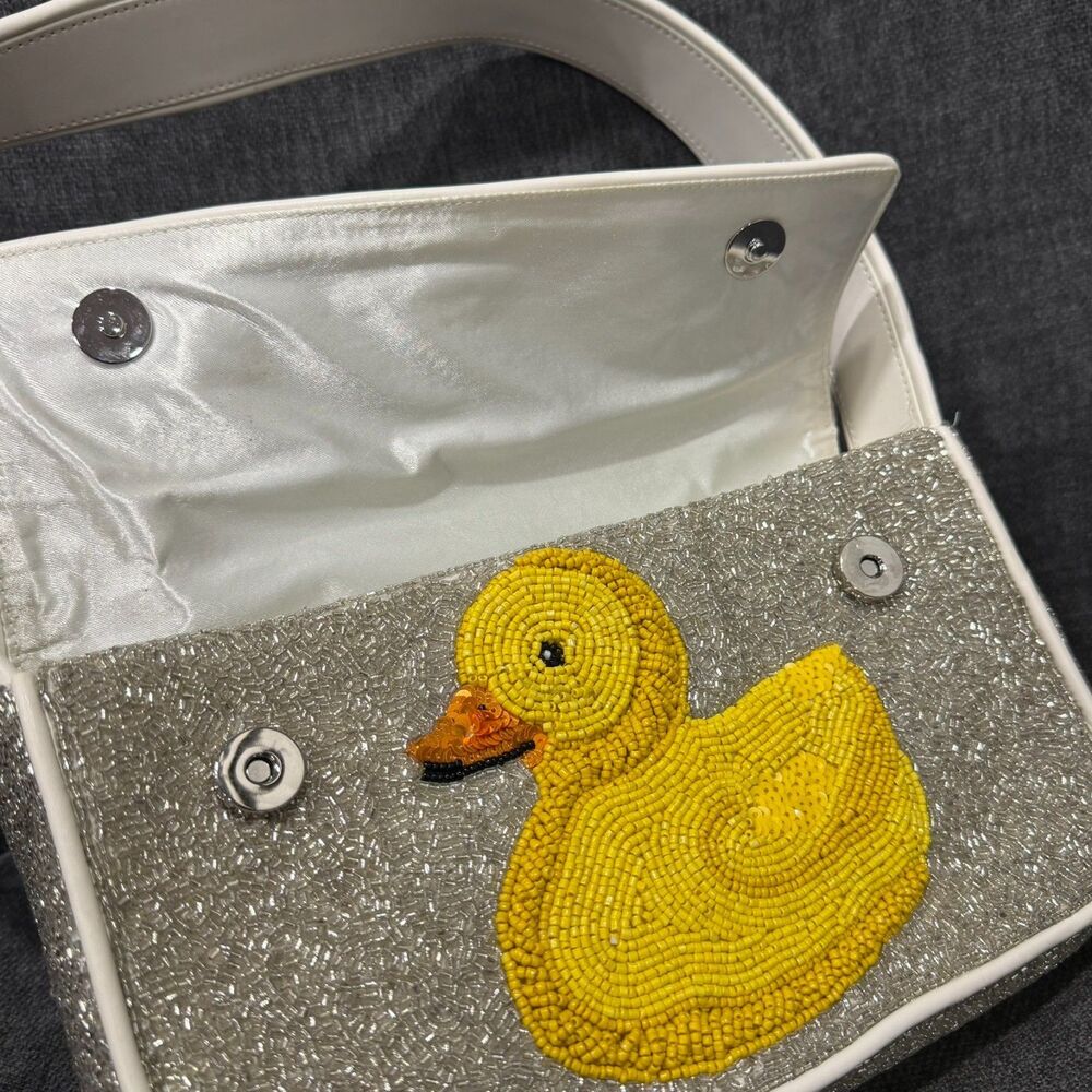STAUD Tommy Beaded Floral Shoulder Bag Ducks Not in a Row - Picture 13 of 16